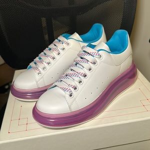 Alexander McQueen Oversized Sneaker ‘Transparent Sole’- White Purple
